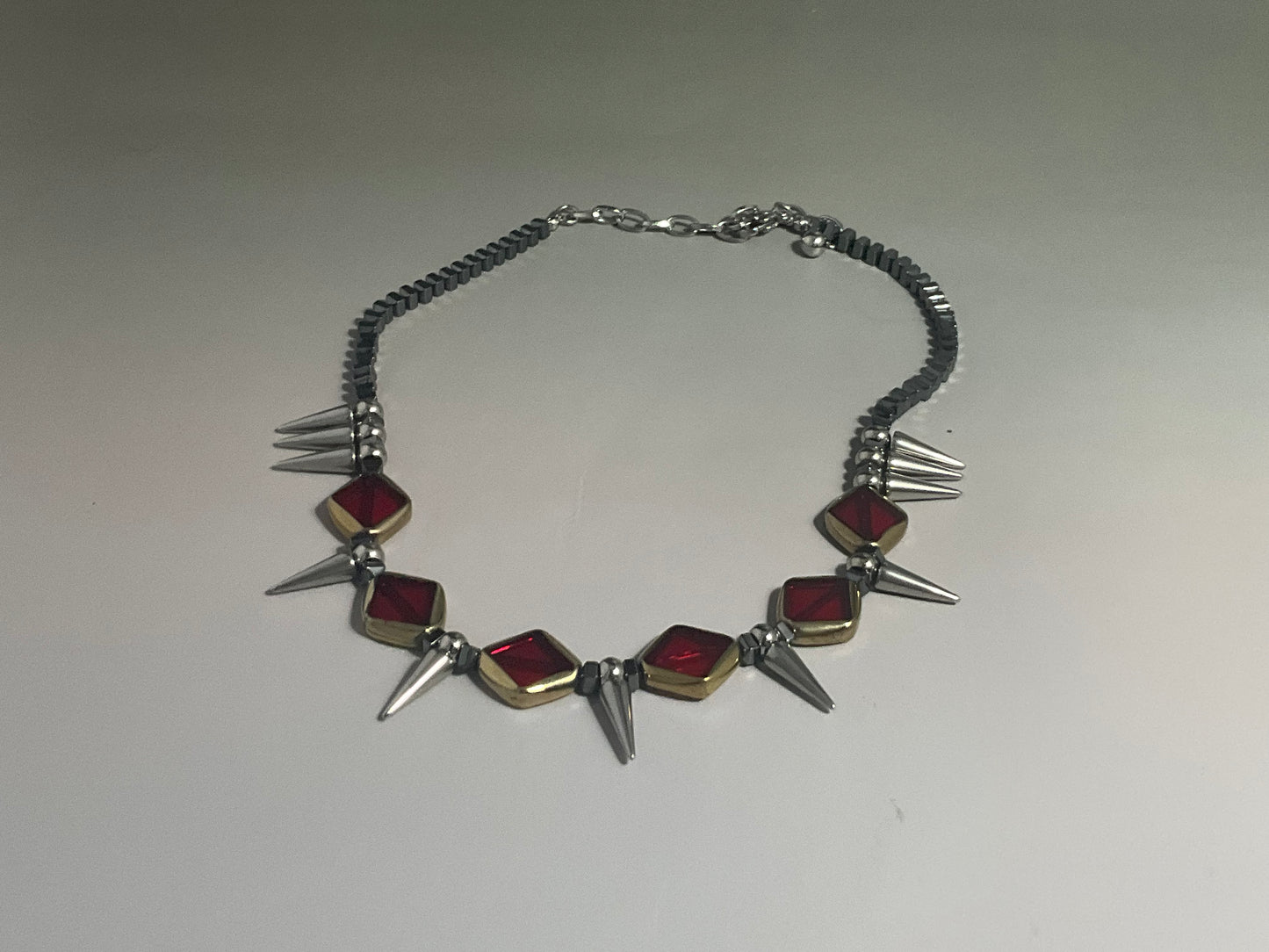 Red Gem & Spike Choker | YUGH.