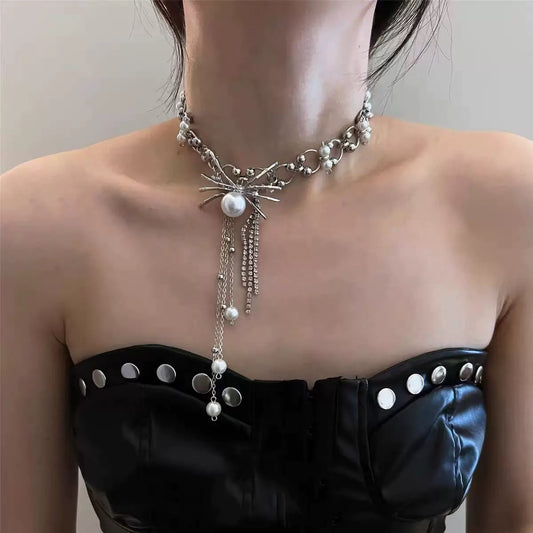 Pearl Spider Pendant Choker | YUGH.